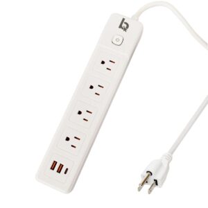 Barra Multicontacto 4 Enchufes, 2 Puertos USB Y 1 Puerto Tipo C