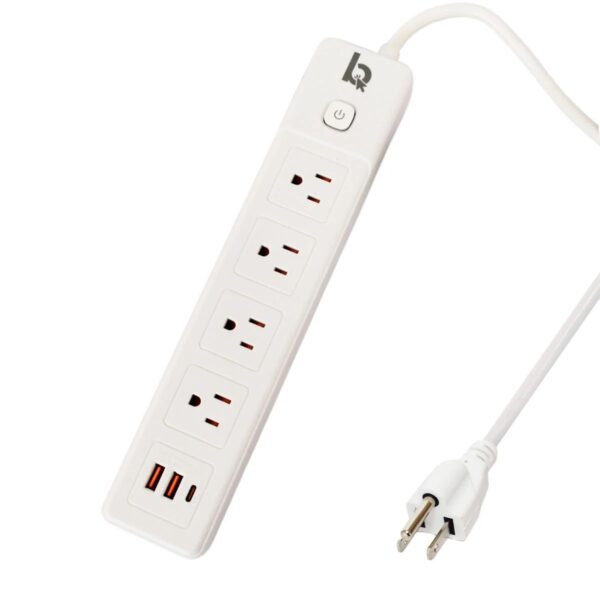 Barra Multicontacto 4 Enchufes, 2 Puertos USB Y 1 Puerto Tipo C