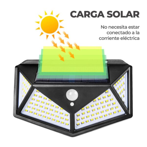 Lampara Luz LED Solar Exterior 4000K Con Sensor de Movimiento