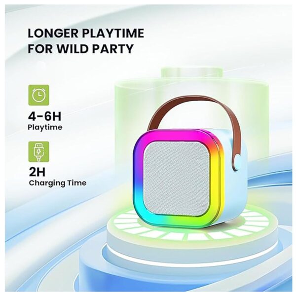 Mini Bocina Bluetooth 10W Karaoke Con 1 Micrófono Inalámbrico
