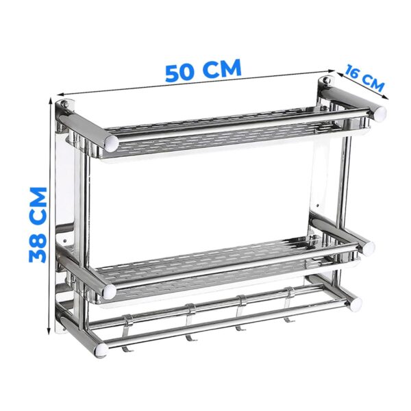 Organizador De Pared Para Baño Acero Inoxidable