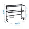Escurridor De Cocina De 85Cm Doble Repisa Con Organizador Para Cubiertos
