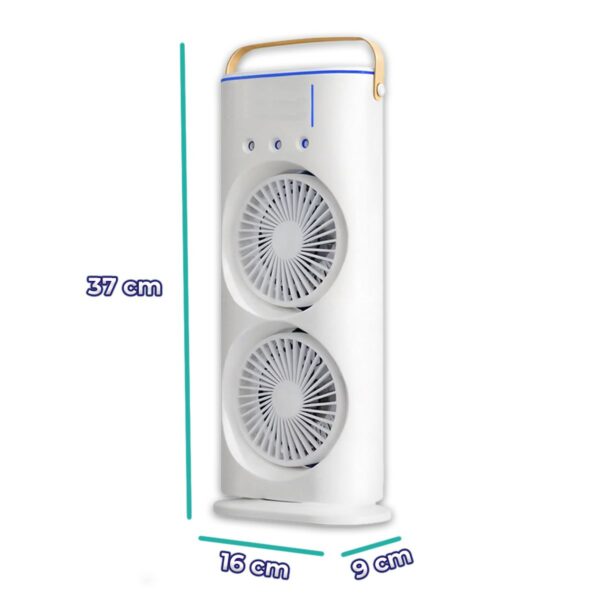 Ventilador De Torre Doble Con Nebulización Con Base Giratoria Y Control Remoto