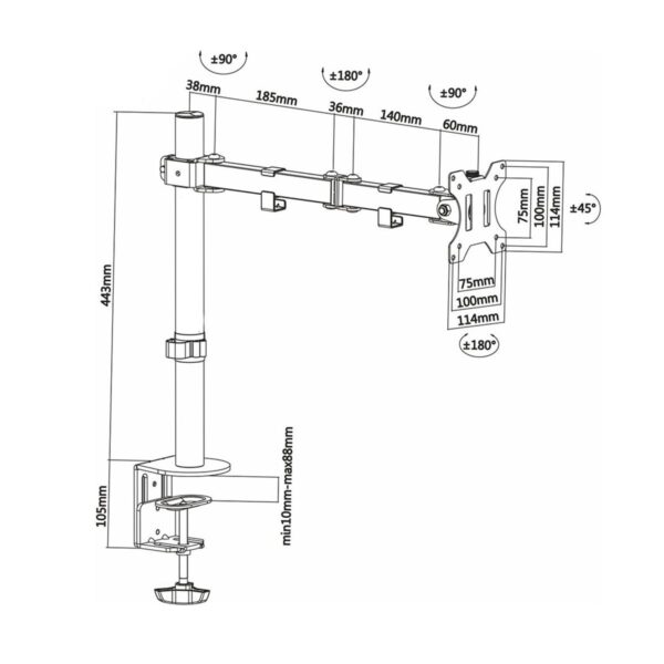 Soporte De Mesa o Escritorio Para 1 Monitor De 19 A 32 Pulgadas