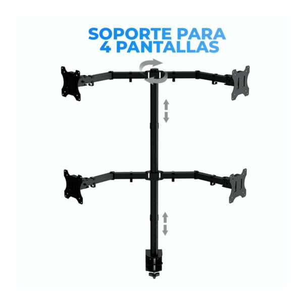 Soporte De Mesa o Escritorio Para 4 Monitores De 13 a 27 Pulgadas