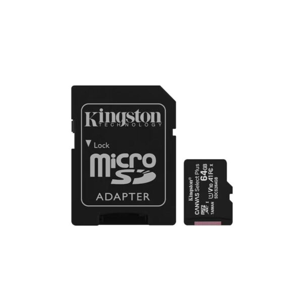 Tarjeta de Memoria Kingston Canvas Select Plus 64GB MicroSDXC UHS-I Clase 10 con Adaptador