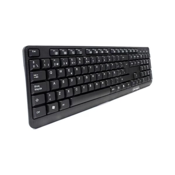 Teclado Vorago Multimedia Alámbrico USB Negro