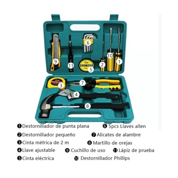 Juego De Herramientas Manuales  16 Pz Casa Taller Oficina