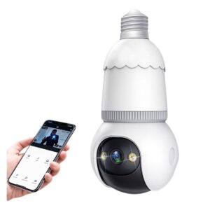 Cámara De Seguridad Tipo Foco De 2 Mp Y 2.4 Ghz 360° Inalámbrica Con Visión Nocturna
