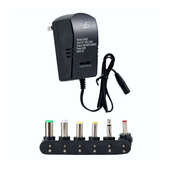 Eliminador Adaptador de Corriente AC Universal 30W 12V 6 En 1