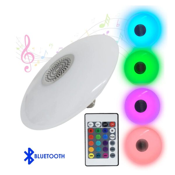 Foco Bocina RGB 48W Con Control Remoto