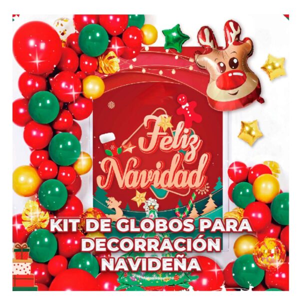 Kit Completo De Decoración Con Globos Para Navidad