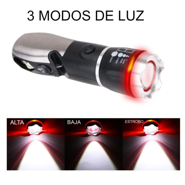 Lampara Tactica LED 3 Modo De Luz Multiherramientas
