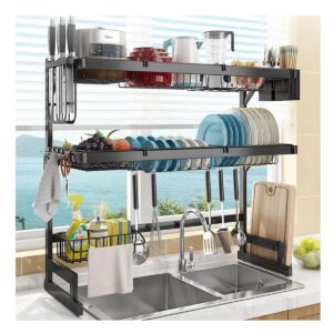 Escurridor De Cocina De 85Cm Doble Repisa Con Organizador Para Cubiertos