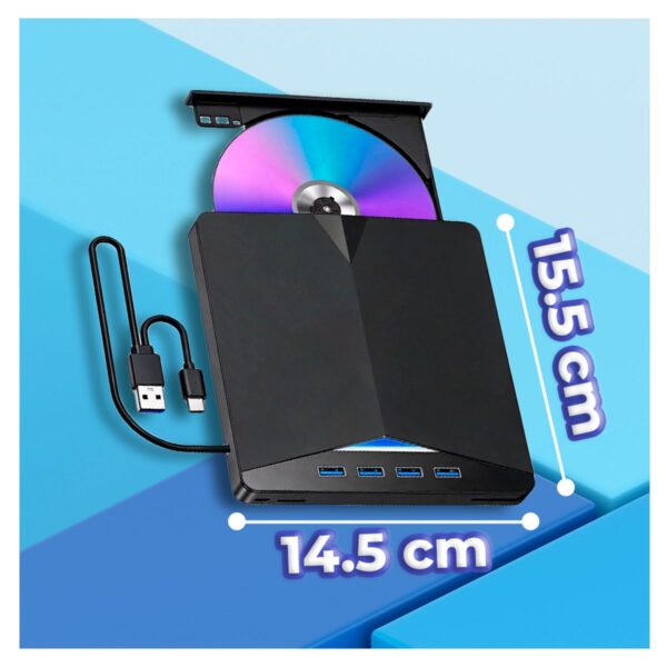 Lector Y Quemador CD VCD DVD 7 en 1 Posee 4 Puertos USB 1 SD 1 Micro SD