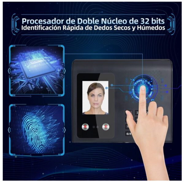 Reloj Checador Con Reconocimiento Facial Y Huella Digital