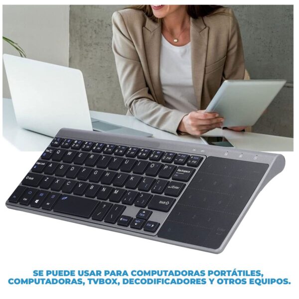 Teclado Portátil Inalámbrico 2.4G con Touchpad y Teclado Numérico
