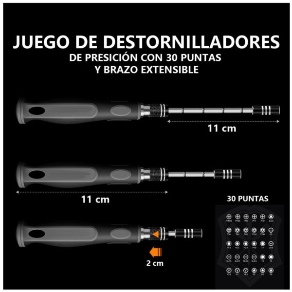 Juego De Destornillador Magneticos Con 30 Puntas
