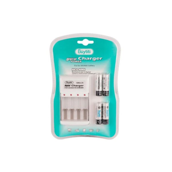 Cargador De Baterias AA Y AAA Con 4 Pilas AA Recargables