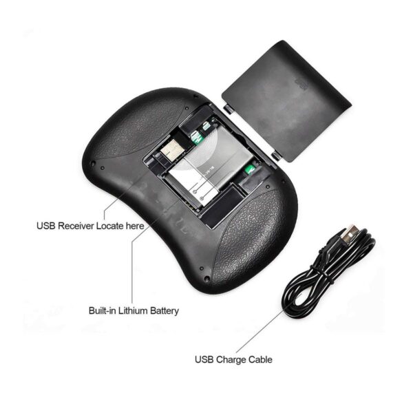 Mini Teclado Español Inalambrico USB 2.4Ghz Recargable Con TouchPad 2 en 1