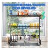 Escurridor De Cocina De 85Cm Doble Repisa Con Organizador Para Cubiertos