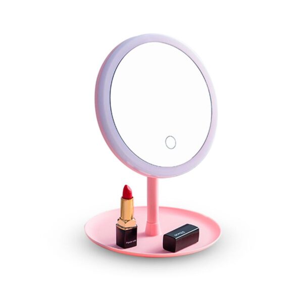 Espejo De Maquillaje Con Luz LED 3 Tonos Recargable