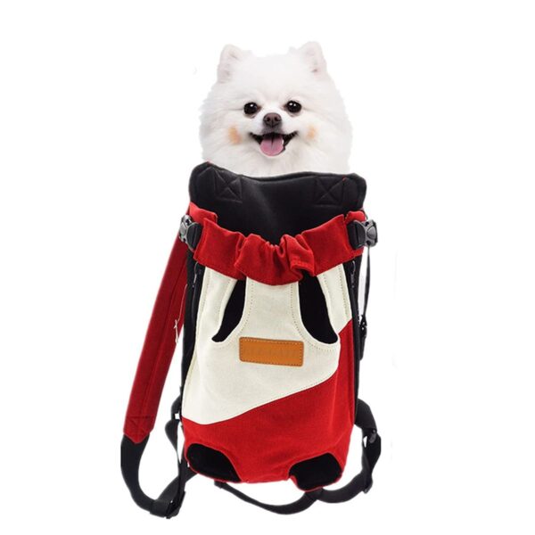 Mochila A 4 Patas Para Mascotas Chicas Roja