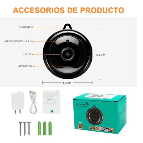 Mini Camara De Seguridad Wifi 720p HD Vision Nocturna Para Android O Iphone