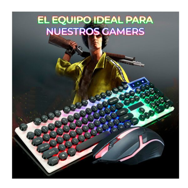Kit Gamer Teclado Y Mouse Alambrico Ilumindado RGB