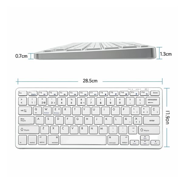 Teclado Inalambrico Bluetooth Super Slim En Español Para Smartphone Tablet PC Laptop