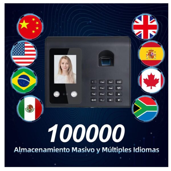 Reloj Checador Con Reconocimiento Facial Y Huella Digital