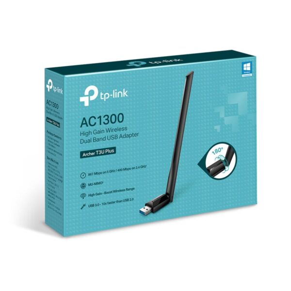 TP-LINK Antena WIFI Adaptador de Red USB ARCHER T3U PLUS  WLAN  867Mbit/s