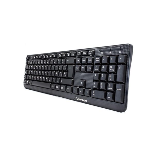 Teclado Vorago Multimedia Alámbrico USB Negro