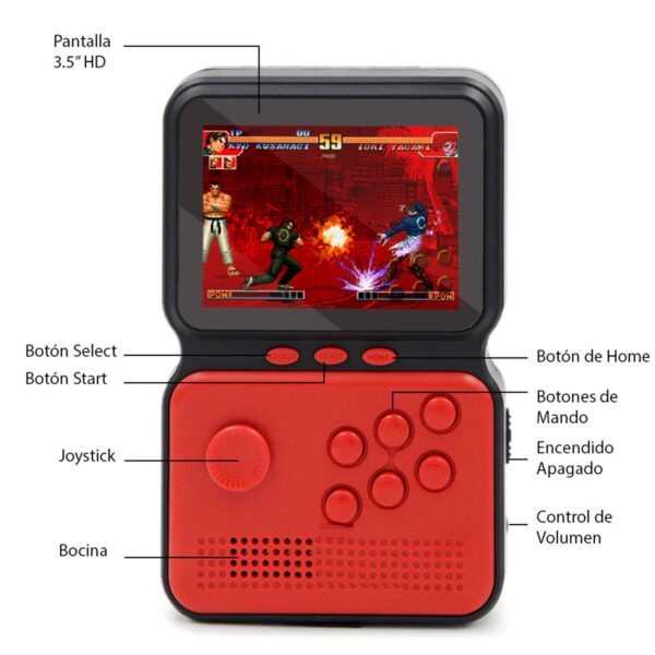 Consola Portatil Retro Arcade M3 900 Juegos Clásicos 8 y 16 Bits