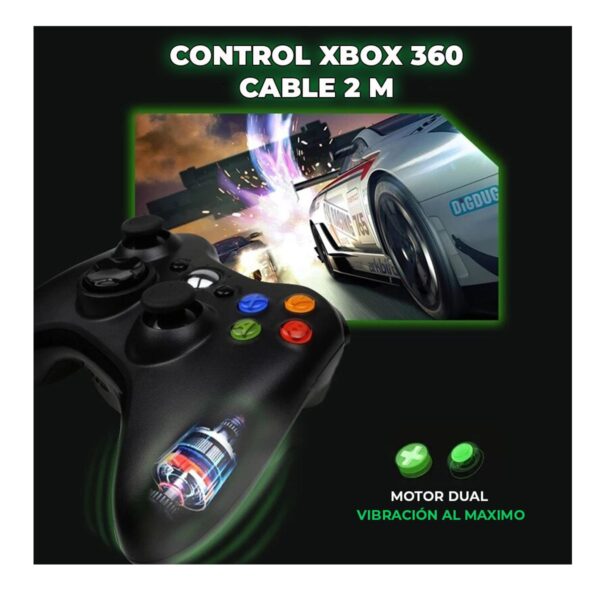 Control Alambrico Compatible Para Xbox 360