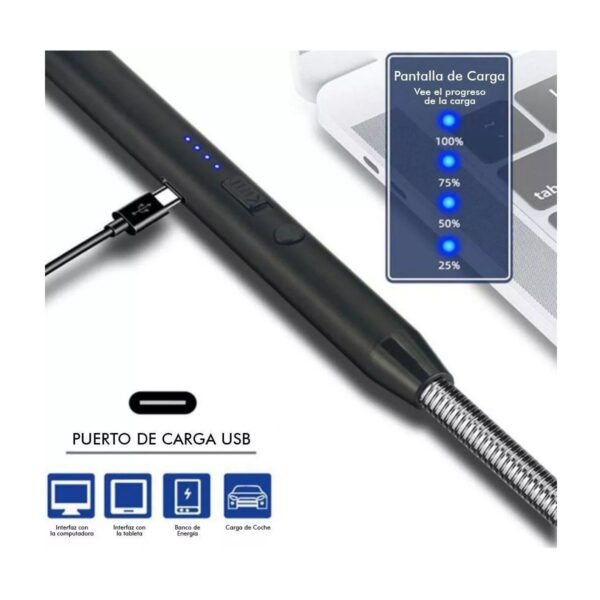 Encendedor Electronico Recargable USB Punta Flexible