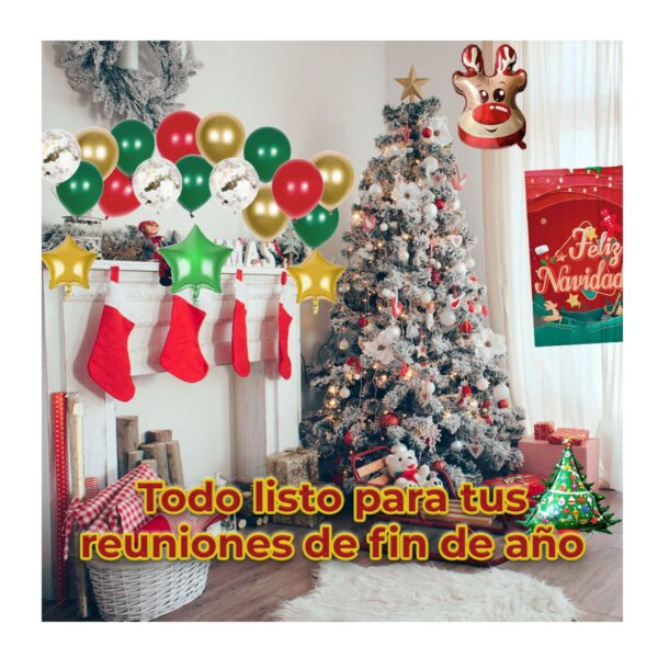 Kit Completo De Decoración Con Globos Para Navidad
