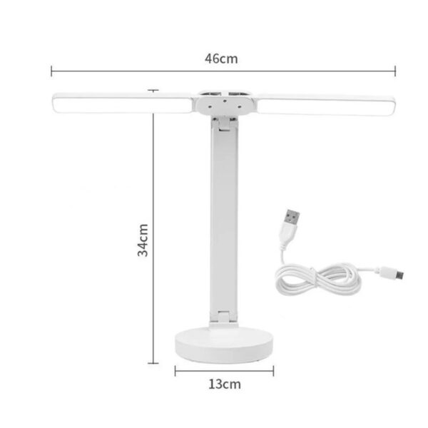 Lampara De Escritorio Luz Led Doble Cabezal
