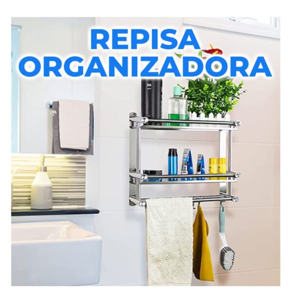 Organizador De Pared Para Baño Acero Inoxidable