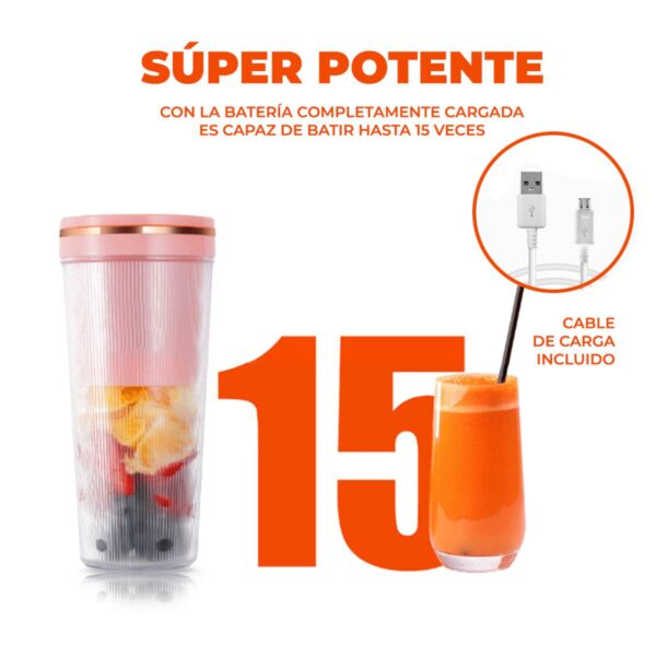 Vaso Licuadora Portatil Recargable Uso Personal 350ml