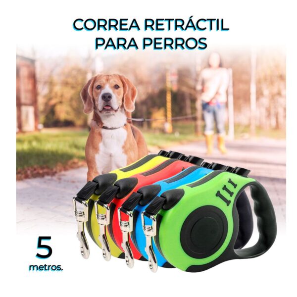 Correa Retractil Para Paseo De Mascotas 5 Metros