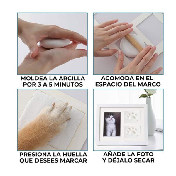 Porta Retrato Para Bebes O Mascotas Con Impresión De Manual De Huella
