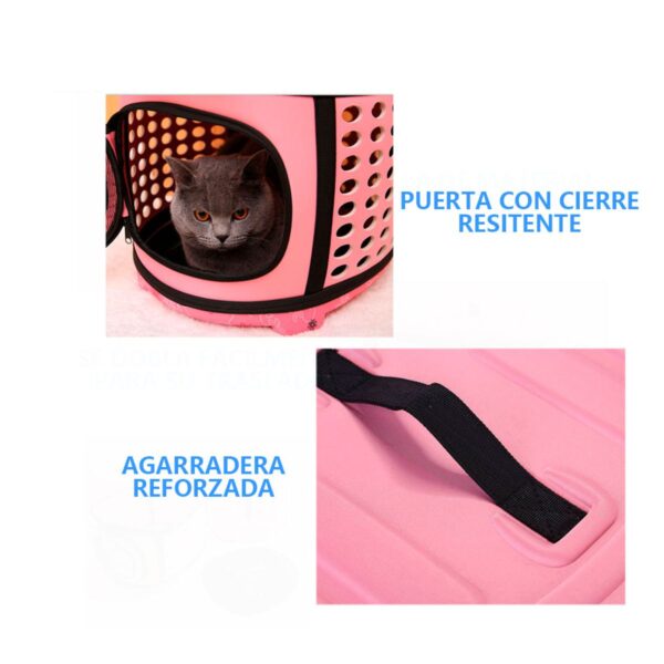 Transportadora Suave y Plegable De Viaje Para Mascotas Rosa