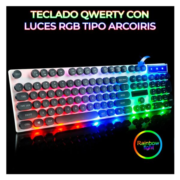 Kit Gamer Teclado Y Mouse Alambrico Ilumindado RGB