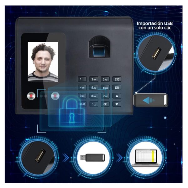 Reloj Checador Con Reconocimiento Facial Y Huella Digital