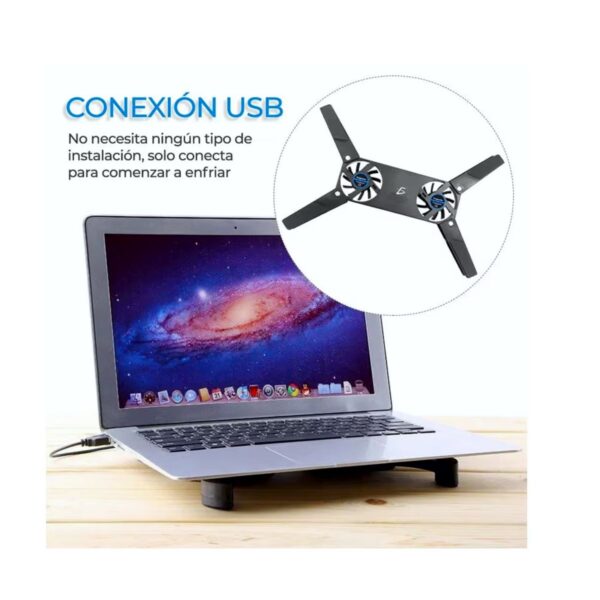 Soporte Base Plegable Con Ventilador USB Para Laptop