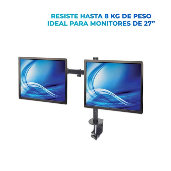 Soporte De Mesa o Escritorio Para 2 Monitores De 13 a 27 Pulgadas