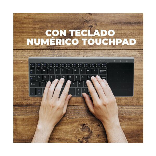 Teclado Portátil Inalámbrico 2.4G con Touchpad y Teclado Numérico