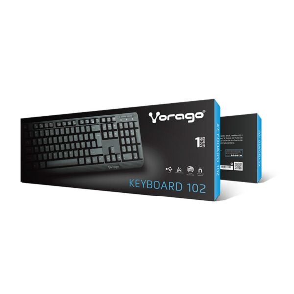 Teclado Vorago Multimedia Alámbrico USB Negro