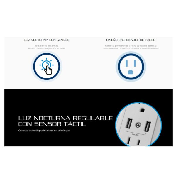 Forza Power Tomacorriente Con Supresor De Picos 6 Contactos 2 USB 490j 1875W